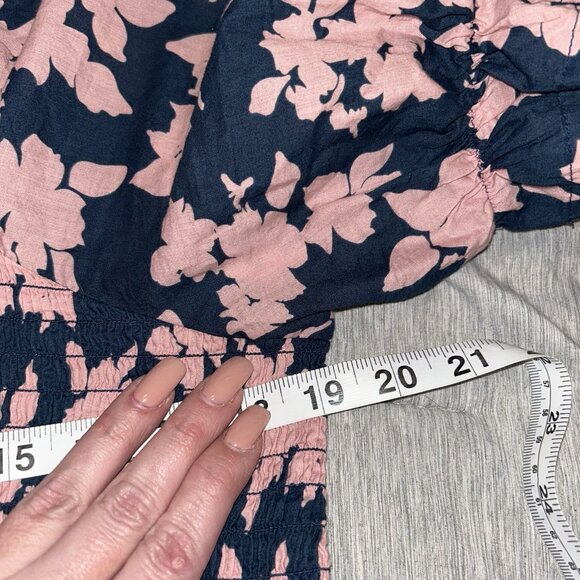 The Nines By Hatch Navy & Pink Floral Smock Midi Maternity Dress Size XL - Picture 8 of 8